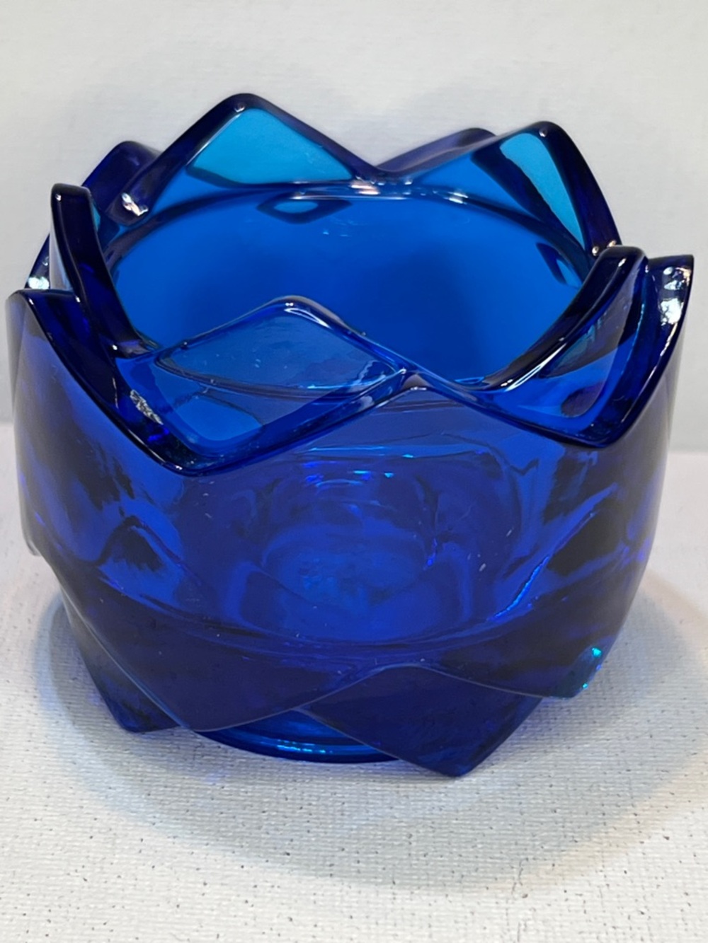 Avon Vintage Cobalt Blue Glass Votive Candle Holder